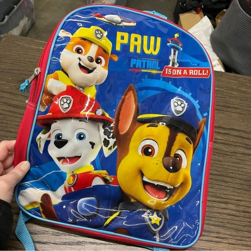 Nickelodeon Paw Patrol Kids Backpack Blue Red Chase Marshall Rubble NWT